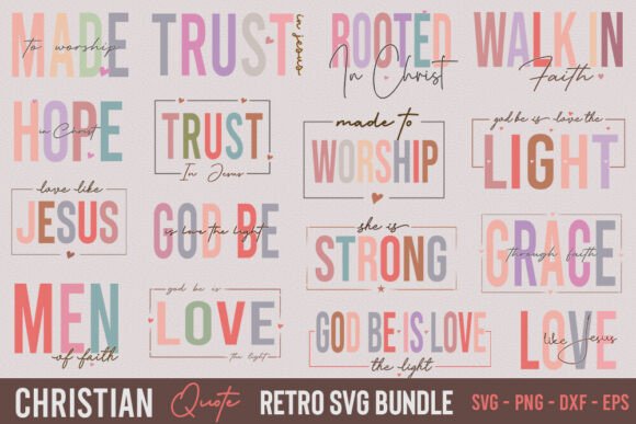 Review: Christian Quote Retro SVG Bundle for Embroidery